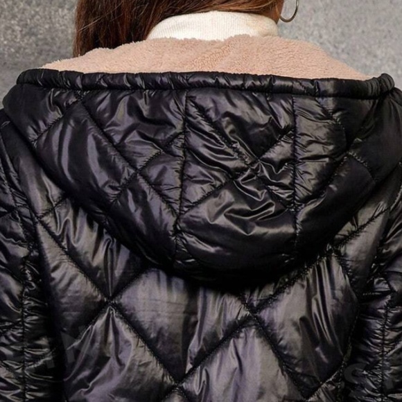 Cozy Teddy Lined Zipper Oversized Puffer Jacket Coat - Picture 5 of 8